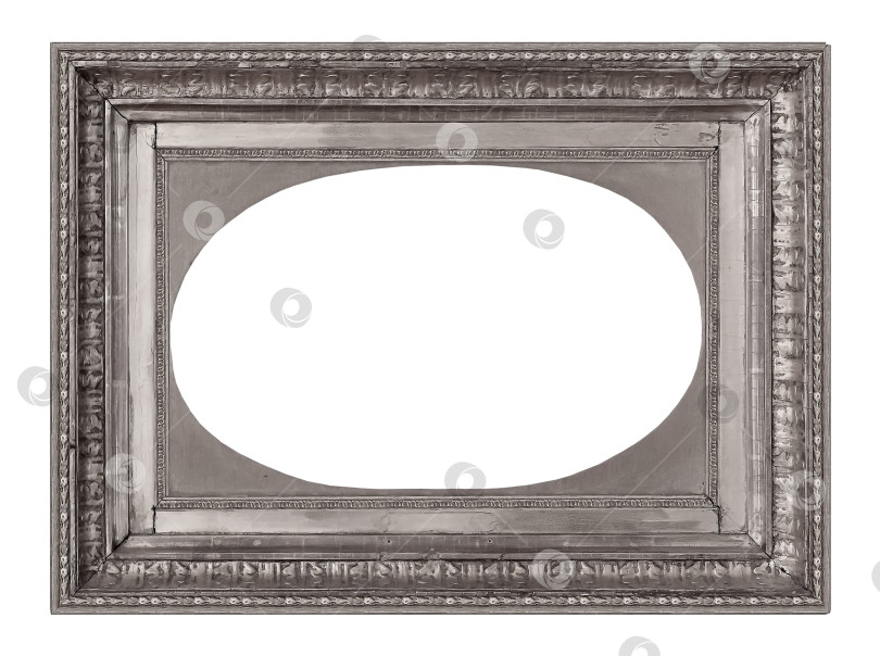 Скачать Серебряная рамка для картин, зеркал или фотографий на белом фоне фотосток Ozero