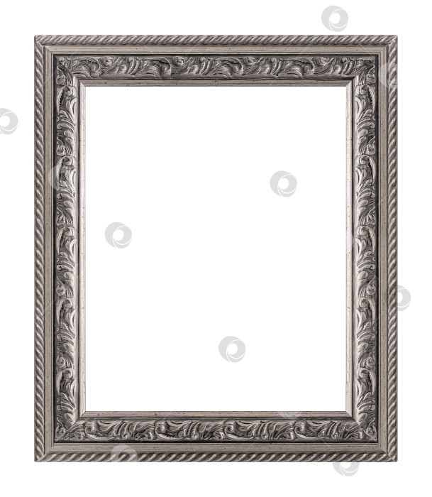 Скачать Серебряная рамка для картин, зеркал или фотографий на белом фоне фотосток Ozero