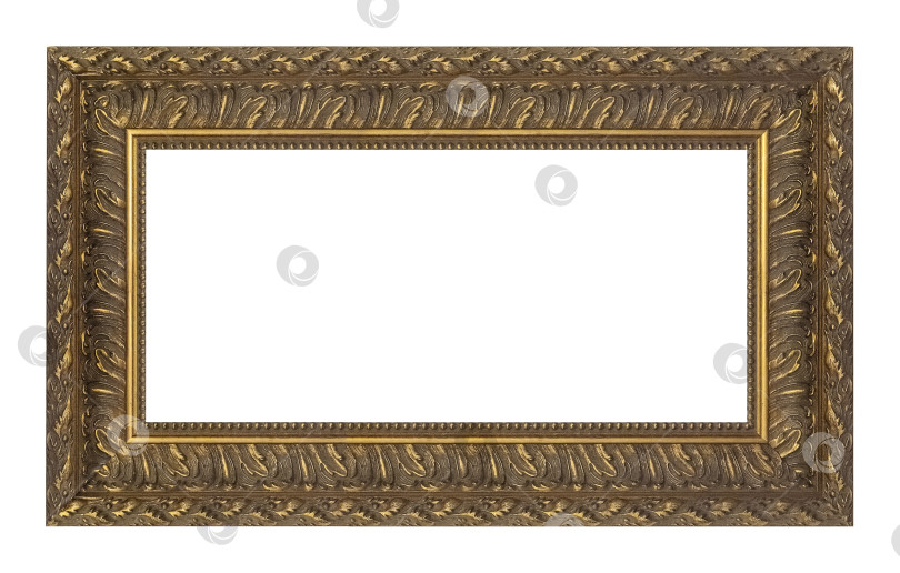Скачать Панорамная золотая рамка для картин, зеркал или фотографий на белом фоне фотосток Ozero