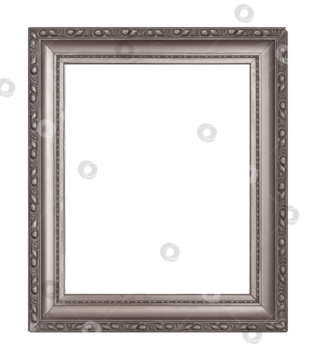 Скачать Серебряная рамка для картин, зеркал или фотографий на белом фоне фотосток Ozero