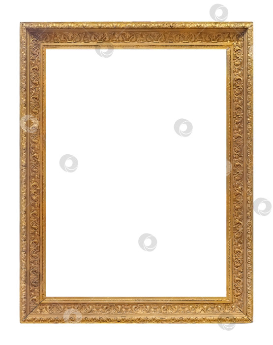 Скачать Золотая рамка для картин, зеркал или фотографий на белом фоне фотосток Ozero