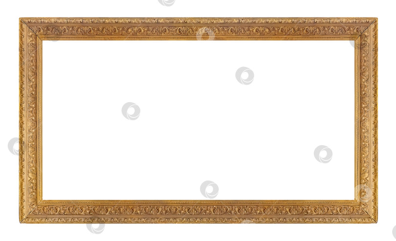 Скачать Панорамная золотая рамка для картин, зеркал или фотографий на белом фоне фотосток Ozero