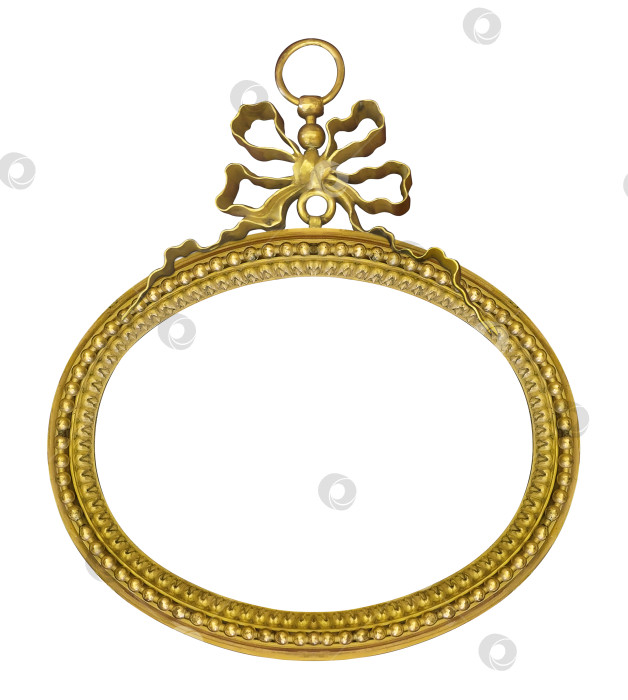 Скачать Золотая рамка для картин, зеркал или фотографий на белом фоне. Элемент дизайна с контуром вырезки фотосток Ozero