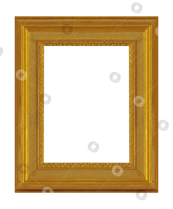 Скачать Золотая рамка для картин, зеркал или фотографий на белом фоне фотосток Ozero