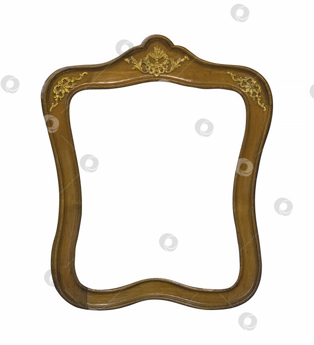 Скачать Деревянная рамка для картин, зеркал или фотографий на белом фоне. Элемент дизайна с контуром вырезки фотосток Ozero