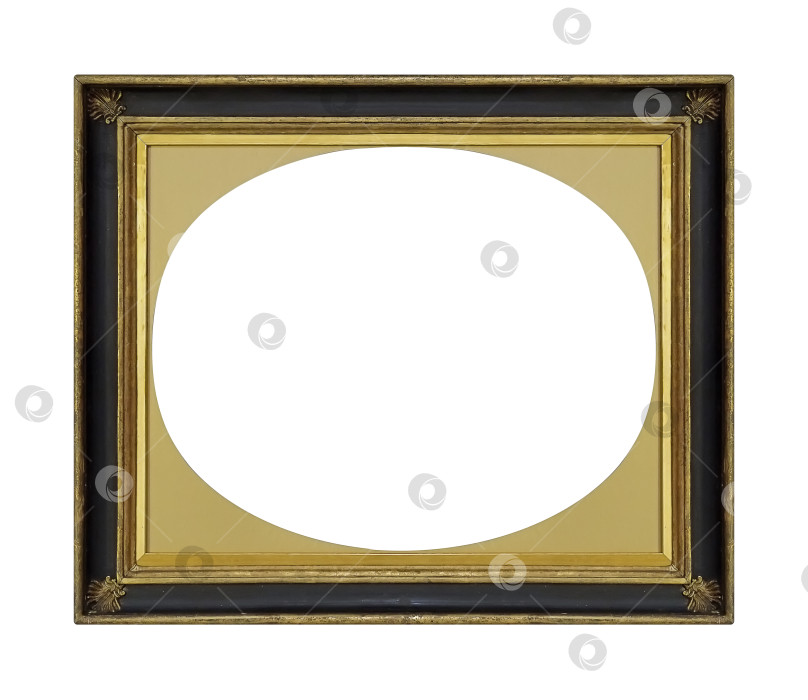 Скачать Золотая рамка для картин, зеркал или фотографий на белом фоне фотосток Ozero