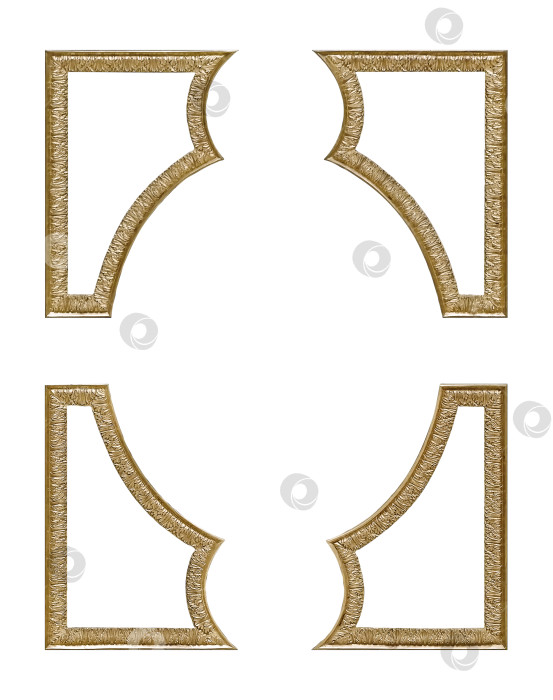 Скачать Золотая рамка для картин, зеркал или фотографий на белом фоне. Элемент дизайна с контуром вырезки фотосток Ozero