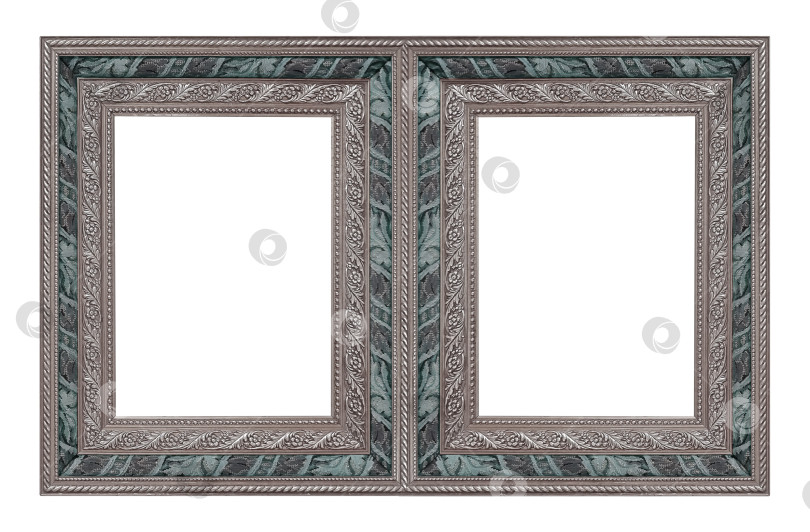 Скачать Двойная деревянная рама (диптих) для картин, зеркал или фотографий, выделенных на белом фоне фотосток Ozero