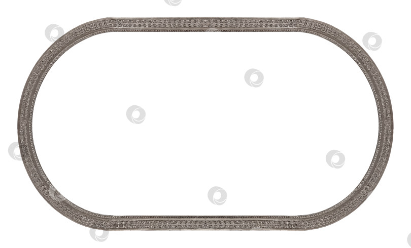 Скачать Серебряная рамка для картин, зеркал или фотографий на белом фоне. Элемент дизайна с контуром вырезки фотосток Ozero