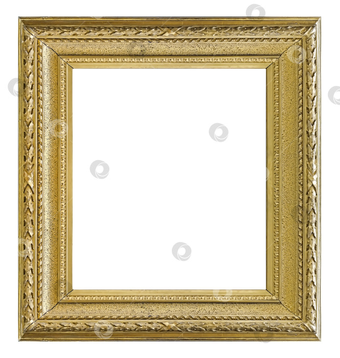 Скачать Золотая рамка для картин, зеркал или фотографий на белом фоне фотосток Ozero