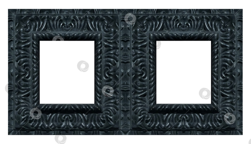 Скачать Двойная деревянная рама (диптих) для картин, зеркал или фотографий, выделенных на белом фоне фотосток Ozero