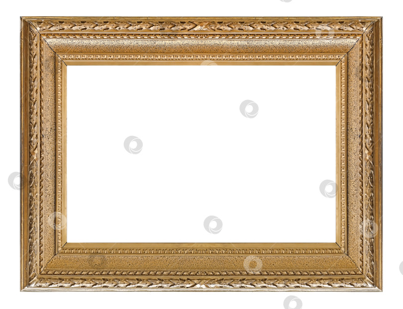Скачать Золотая рамка для картин, зеркал или фотографий на белом фоне фотосток Ozero