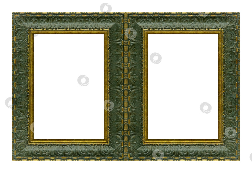 Скачать Двойная деревянная рама (диптих) для картин, зеркал или фотографий, выделенных на белом фоне фотосток Ozero