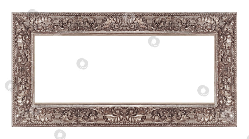 Скачать Панорамная серебряная рамка для картин, зеркал или фотографий на белом фоне фотосток Ozero