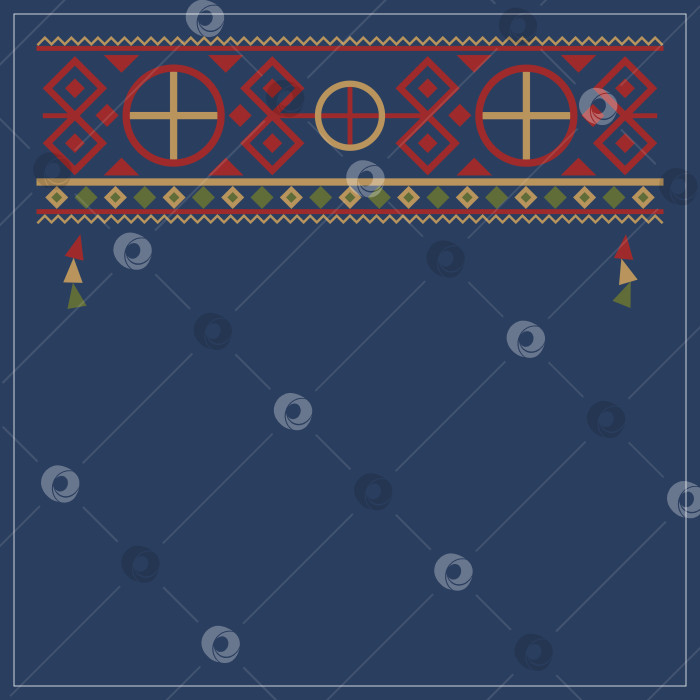 Скачать Саамский этнический векторный орнамент. Абстрактный геометрический дизайн для плаката фотосток Ozero