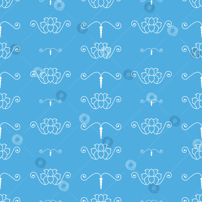 Скачать Бесшовный векторный узор с буддийским цветком лотоса фотосток Ozero