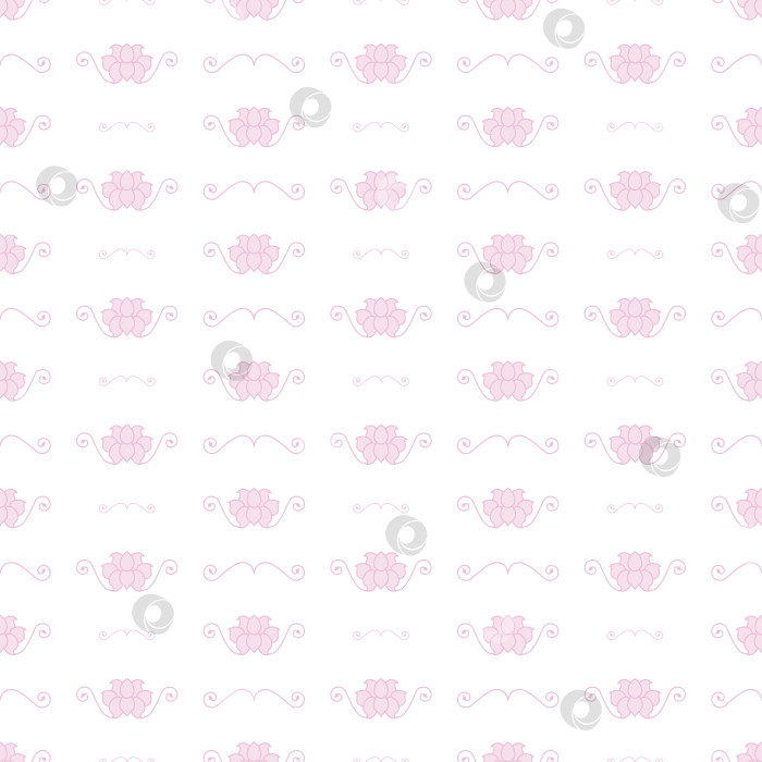 Скачать Бесшовный векторный узор с буддийским цветком лотоса фотосток Ozero