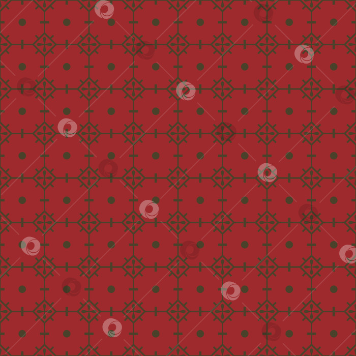 Скачать Векторный бесшовный узор в стиле шинуазри красного и винтажного золота фотосток Ozero