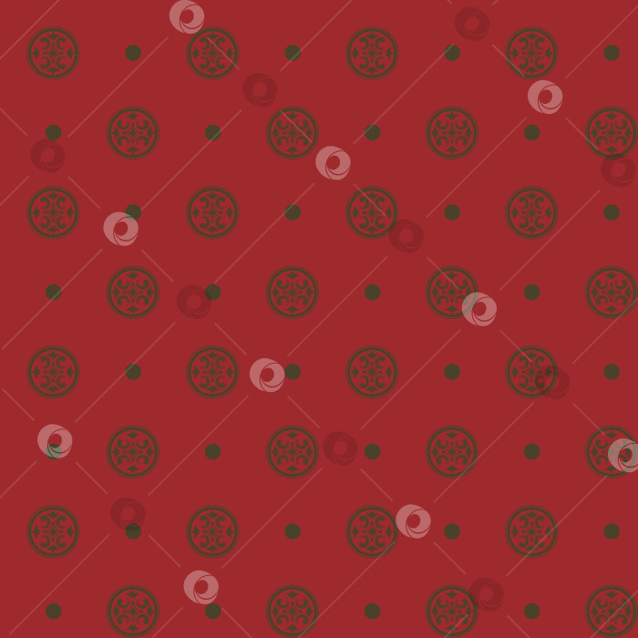 Скачать Векторный бесшовный узор в стиле шинуазри красного и винтажного золота фотосток Ozero