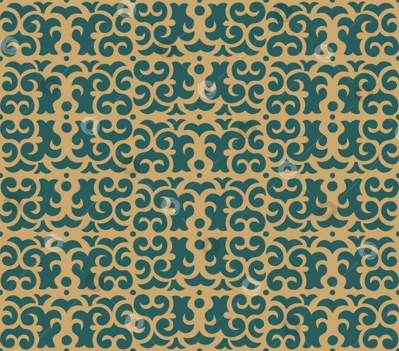 Скачать Русский народный орнамент. Бесшовный векторный узор из кованого сундука 19 века. фотосток Ozero