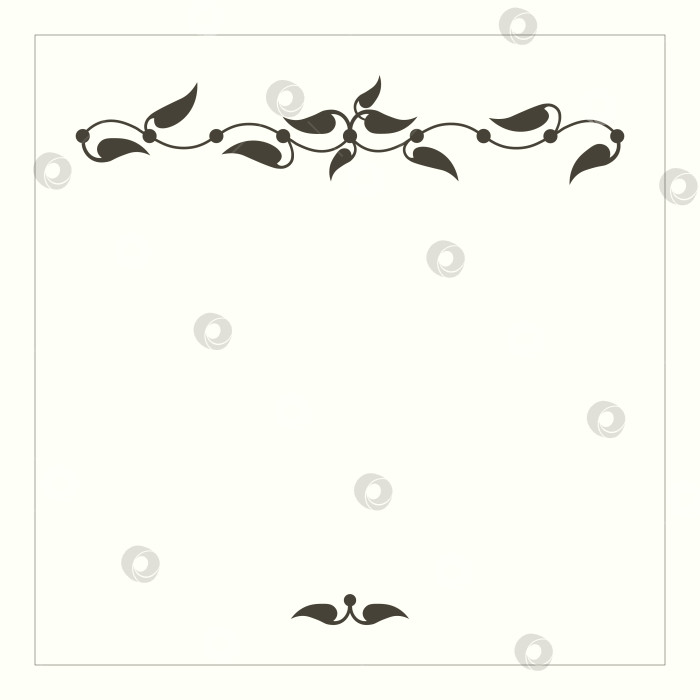 Скачать Минималистичная векторная цветочная декоративная рамка с верхним и нижним колонтитулами для элегантного дизайна фотосток Ozero