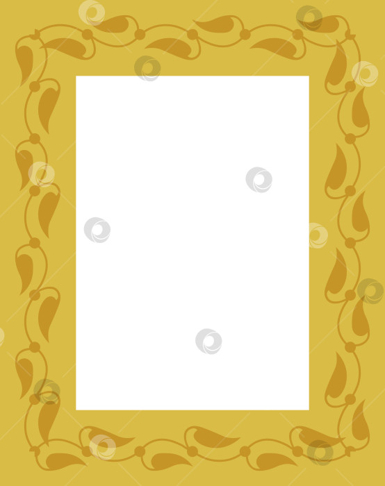 Скачать Декоративная векторная прямоугольная рамка со стилизованным листовым бесшовным орнаментом, выделенным на белом фоне фотосток Ozero