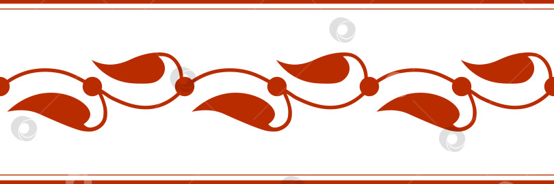 Скачать Бесшовный векторный орнаментальный узор со стилизованными листьями и линейной каймой фотосток Ozero