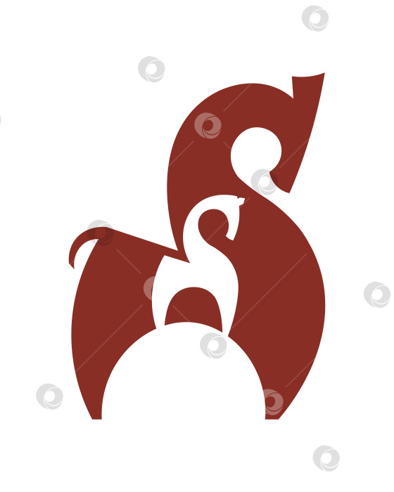 Скачать Связь матери-лошади и жеребенка. Минималистичная векторная иллюстрация Гармонии и защиты фотосток Ozero