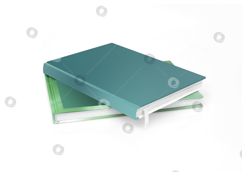 Скачать Стопка книг в цветных обложках с белыми листами, выделяющимися на белом фоне фотосток Ozero