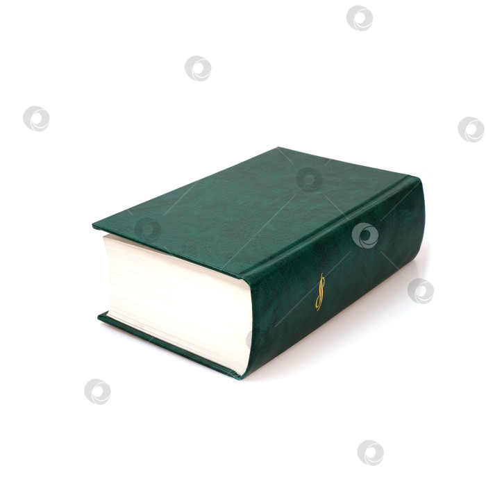 Скачать Книга в зеленой обложке с белыми листами, выделенными на белом фоне фотосток Ozero