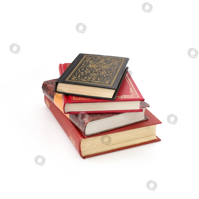 Скачать Красные и черные книги, выделенные на белом фоне фотосток Ozero