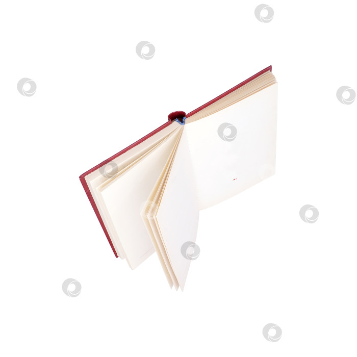 Скачать Летающая красная книга, выделенная на белом фоне. Элемент дизайна с контуром вырезки фотосток Ozero
