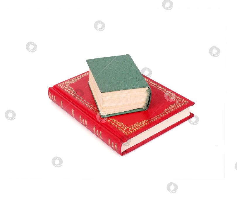 Скачать Красные и зеленые книги, выделенные на белом фоне фотосток Ozero