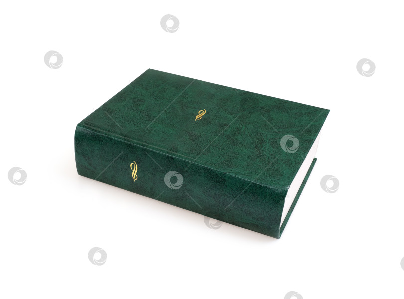 Скачать Книга в зеленой обложке с белыми листами, выделенными на белом фоне фотосток Ozero