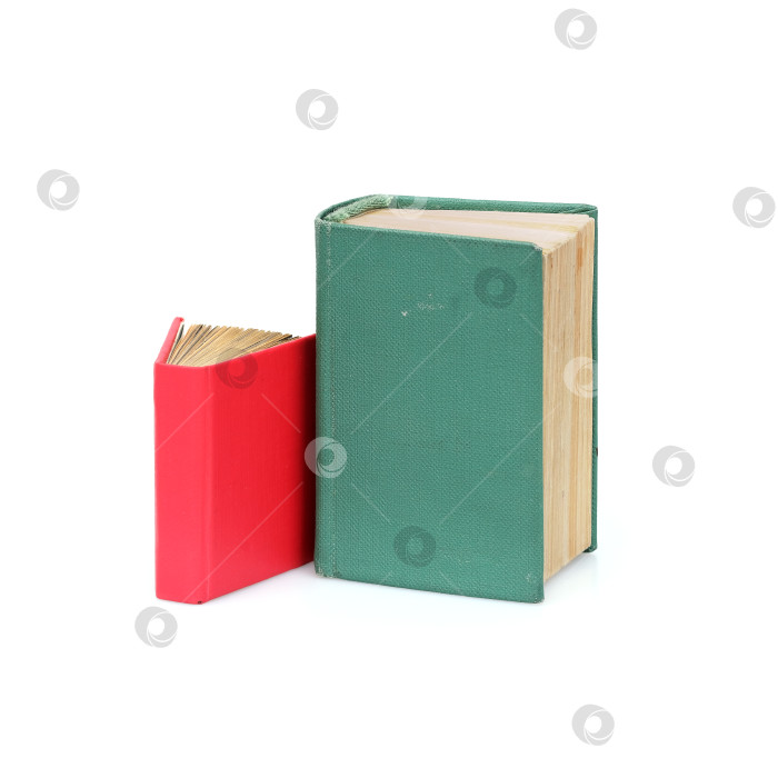 Скачать Красные и зеленые книги, выделенные на белом фоне фотосток Ozero