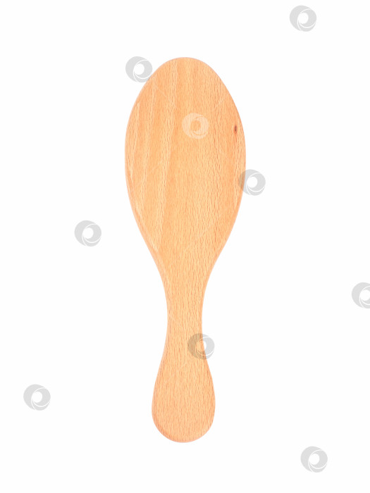 Скачать Деревянная кухонная лопатка, выделенная на белом фоне, - элемент коллажа для приготовления пищи. Элемент дизайна с контуром вырезки фотосток Ozero
