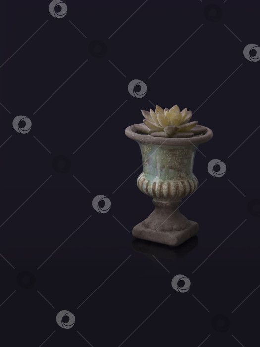 Скачать Декоративная ваза для украшения сада, выделенная на черном фоне. Элемент дизайна с контуром вырезки фотосток Ozero