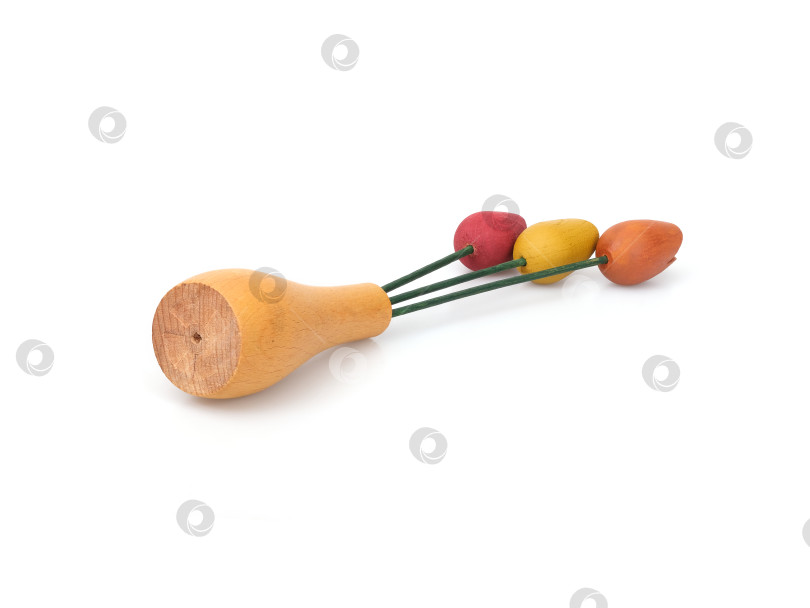 Скачать Сувенирный деревянный букет тюльпанов из Голландии, выделенный на белом фоне фотосток Ozero