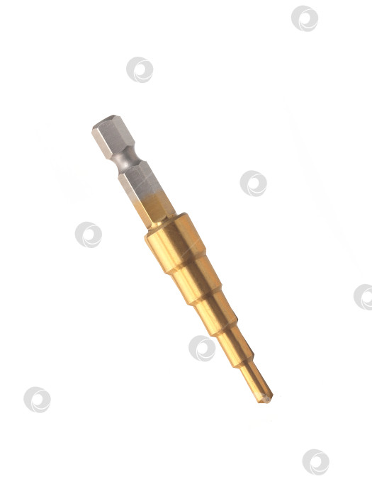 Скачать Ступенчатое конусообразное долото (unibit), выделенное на белом фоне фотосток Ozero