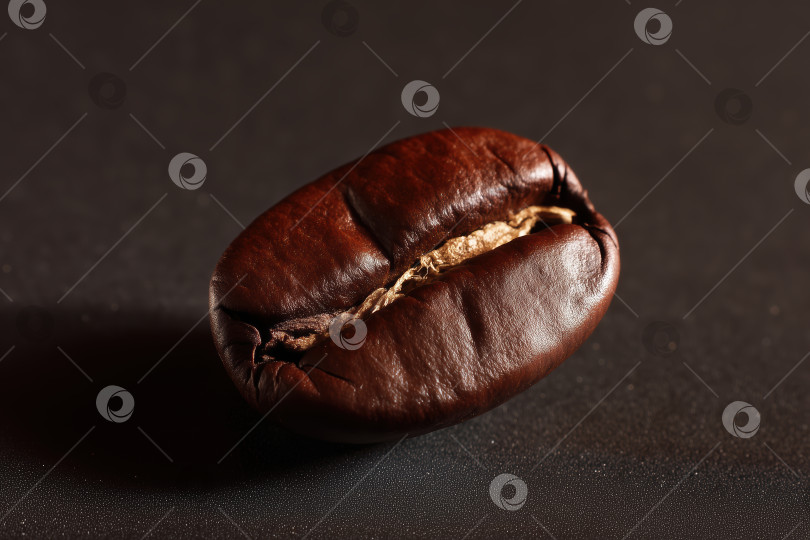 Скачать обжаренные кофейные зерна на темном фоне. крупный план. фотосток Ozero