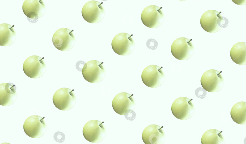 Скачать Зеленые яблоки на белом фоне фотосток Ozero