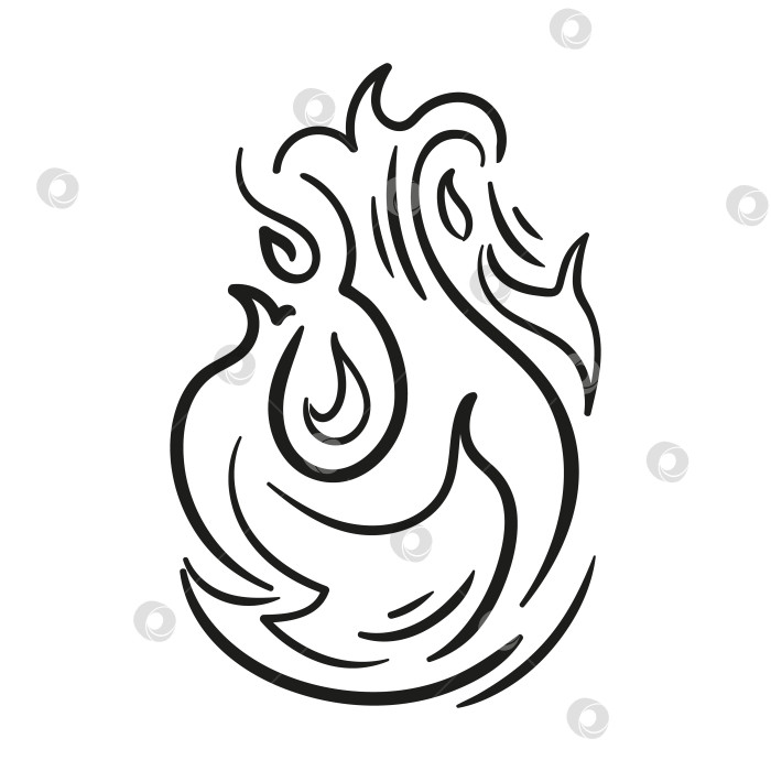 Скачать Абстрактный мотив пламени в векторных плавных изгибах, энергичный и современный. фотосток Ozero