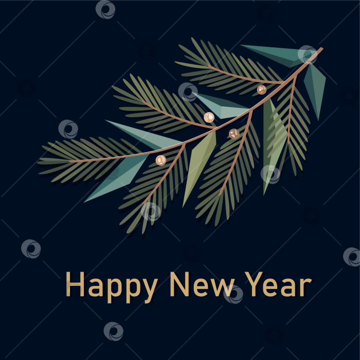 Скачать Елочная ветка с шарами. фотосток Ozero