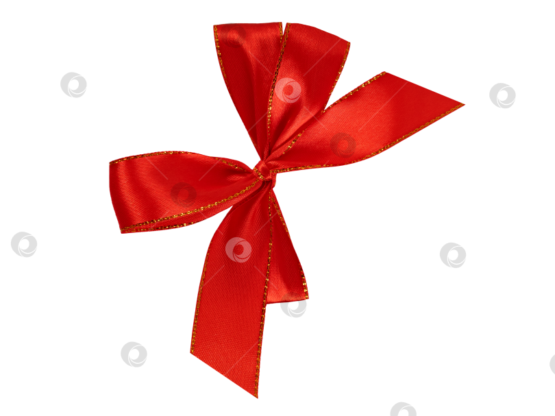 Скачать декоративный бант из ленты на подарочной коробке, выделенный на белом фоне фотосток Ozero