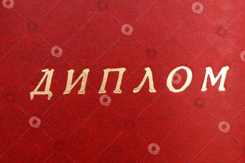 Скачать Диплом - красная обложка с дизайном и надписью, крупный план фотосток Ozero