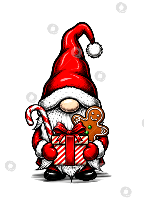 Скачать Сказочный Гном с Пряником и Леденцом фотосток Ozero