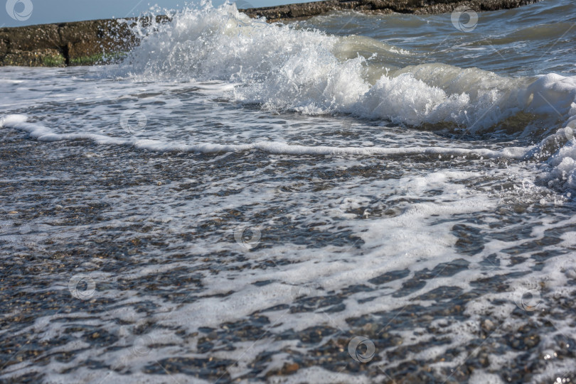 Скачать утренние морские волны на пляже фотосток Ozero