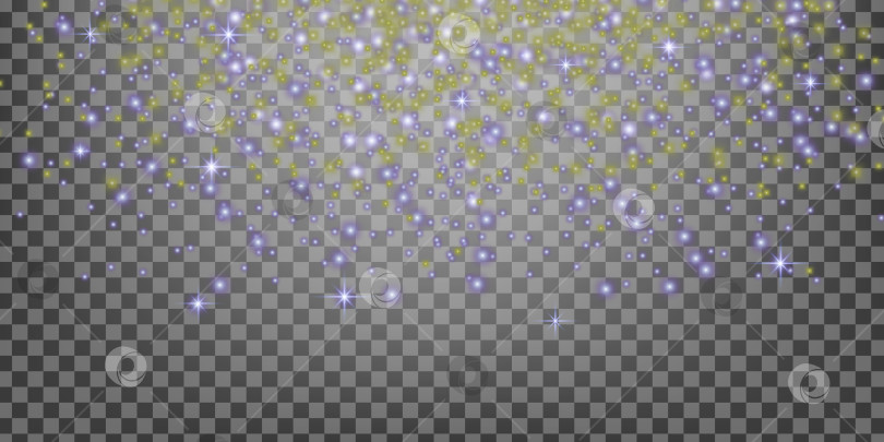 Скачать Светящиеся частицы плавают на прозрачном фоне. Сказочное праздничное покрытие для создания волшебных узоров. фотосток Ozero