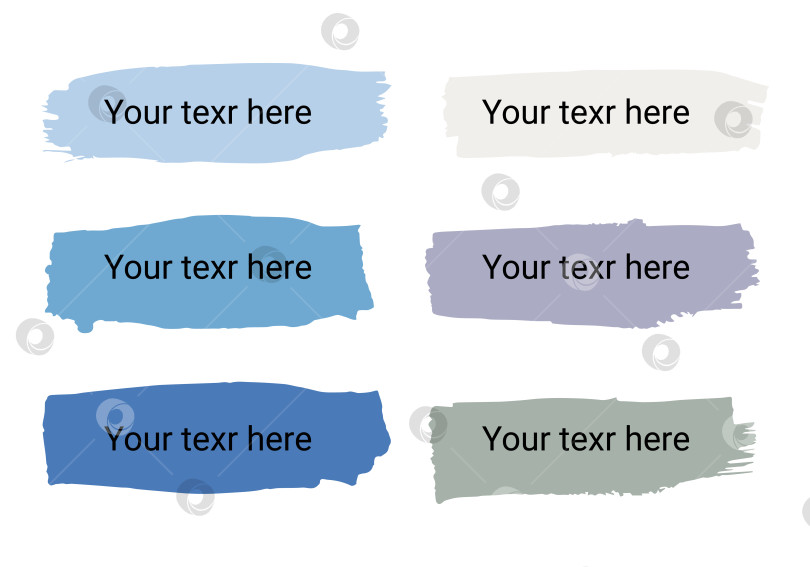 Скачать Набор меток для обводки кистью с текстовыми заполнителями в синих и пастельных тонах фотосток Ozero