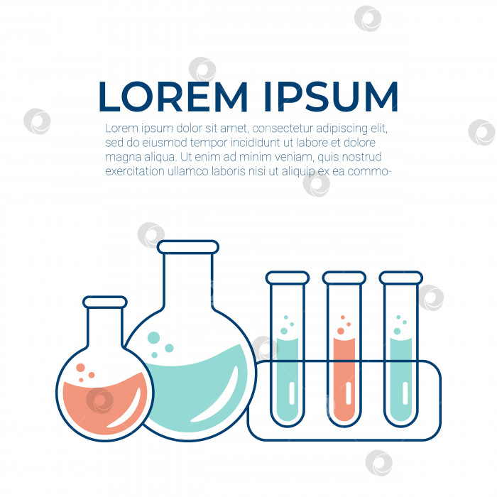 Скачать Химический опыт в лаборатории. Научный эксперимент, исследование. Плоская векторная иллюстрация фотосток Ozero